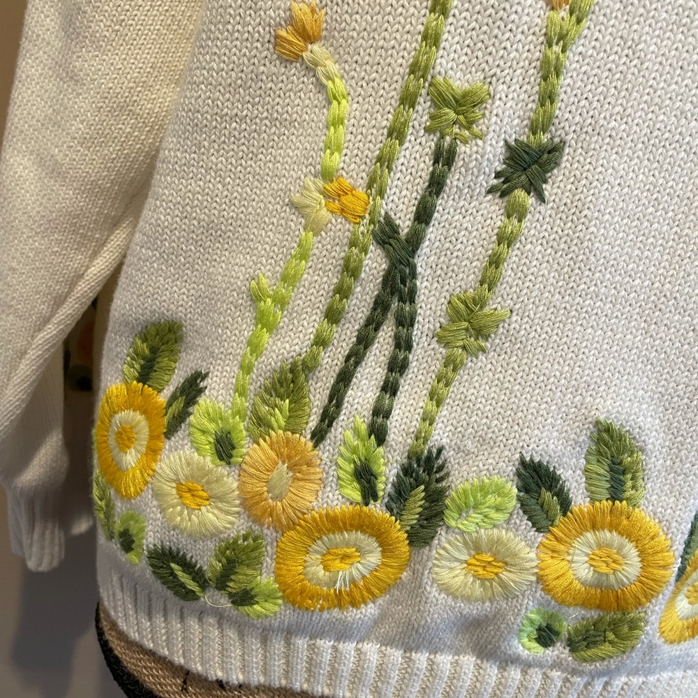 NWT Anthropologie Marigold Embroidered Sweater Medium #244 - Picture 6 of 6